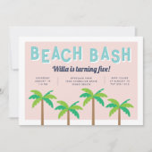 PalmPop | Aanbesteding Beach Birthday Party Kaart (Voorkant)