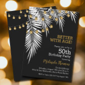 Palms 50e Black & Gold verjaardagsfeest Kaart