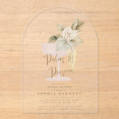 Palms and Prosecco Bridal Shower Acryl Uitnodigingen (Voorkant)