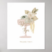 Palms and Prosecco bridal shower Dessert Bar Sign Poster (Voorkant)