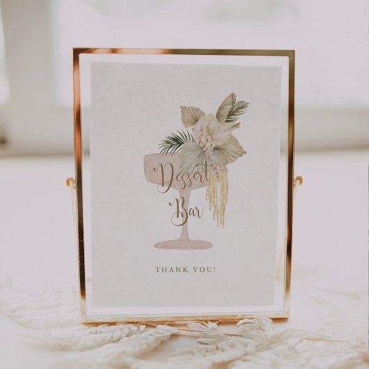 Palms and Prosecco bridal shower Dessert Bar Sign Poster