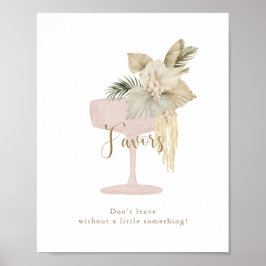 Palms and Prosecco bridal shower Favors Sign  Poster