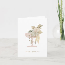 Palms and Prosecco Bridal Shower Thank You Card
