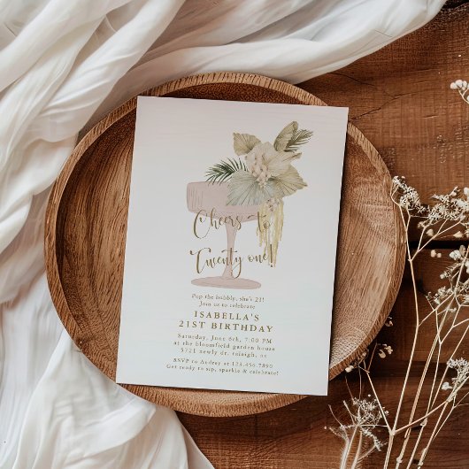 Palms and Prosecco Cheers to 21 Birthday Kaart