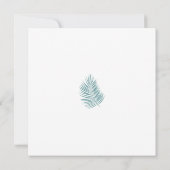 Palms Aqua · Kustmoderne bruiloft Kaart (Achterkant)