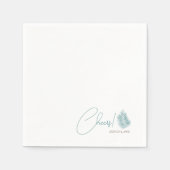 Palms Aqua • Mooie moderne kustbruiloft Servet (Voorkant)