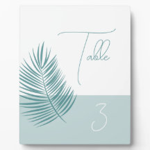 Palms Aqua Tafelnummer · Kustmoderne bord