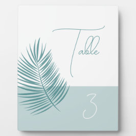 Palms Aqua Tafelnummer · Kustmoderne bord Fotoplaat