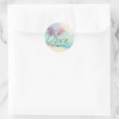 Palms Beach Schelpen Ronde Sticker (Tas)