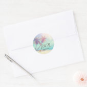 Palms Beach Schelpen Ronde Sticker (Envelop)