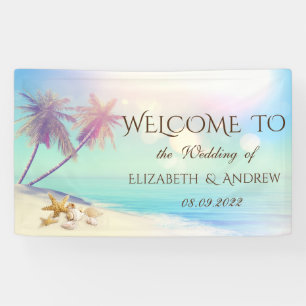 Palms Beach Schelpen Trouwbanner Spandoek