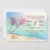 Palms Beach Seashells Bruiloft Kaart (Voorkant)