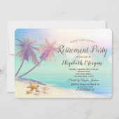 Palms Beach Seashells Pensioenfeestje Kaart (Voorkant)
