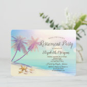 Palms Beach Seashells Retirement Party Kaart (Staand voorkant)