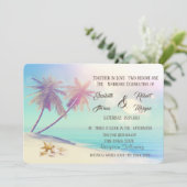 Palms Beach Seashells Weddenschap Kaart (Staand voorkant)