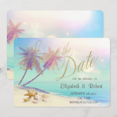 Palms Beach Seashells Weddenschap Save the Date (Voorkant / Achterkant)
