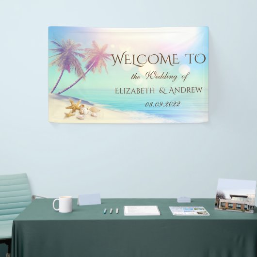 Palms Beach Seashells Wedding Banner (Beurs)