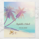 Palms Beach Seashells Wijn Etiket (Enkel label)