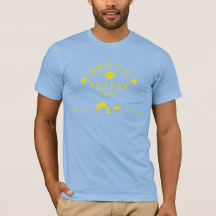 Palms & Dolphins Gele Strand Baby Daddy T-shirt