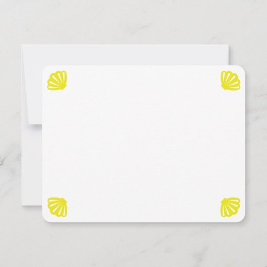 Palms & Dolphins Teal & Yellow Personalized Bedankkaart (Achterkant)