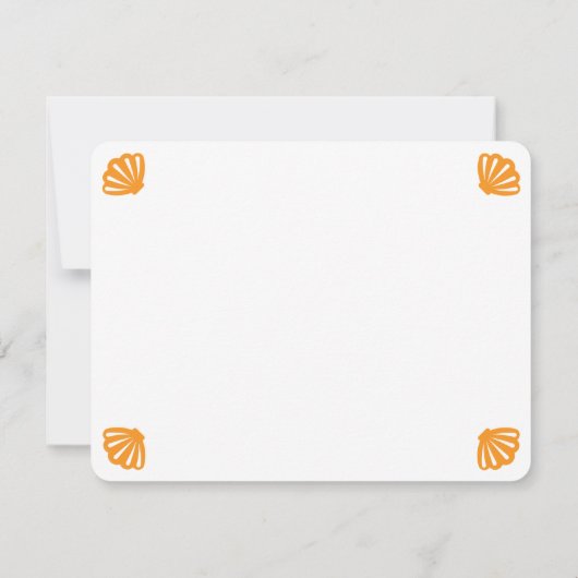 Palms & Dolphins Yellow & Orange Personalized Bedankkaart (Achterkant)