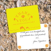 Palms & Dolphins Yellow & Orange Personalized Bedankkaart