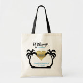 Palms Gold Heart Welcome Wedding Gift Canvas tas (Voorkant)