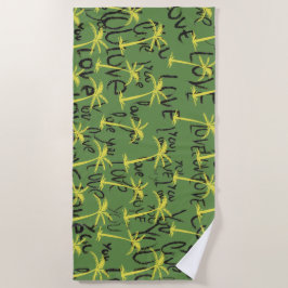 Palms Love you Typografie Strandlaken