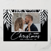 Palms Merry-kerstfoto Folie Feestdagenkaart (Voorkant)