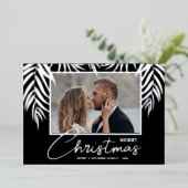 Palms Merry-kerstfoto Folie Feestdagenkaart (Staand Voorkant)