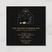 *~* Palms Moon Stars Golden Goddess Sea Shells Urn Vierkante Visitekaartje (Achterkant)