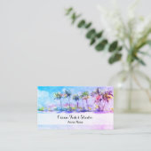 *~* Palms Ocean Seashell Beach Planner Travel Visitekaartje (Staand voorkant)