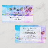 *~* Palms Ocean Seashell Beach Planner Travel Visitekaartje (Voorkant / Achterkant)