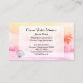 *~* Palms Ocean Wedding Planner Seashell Yoga Visitekaartje (Achterkant)