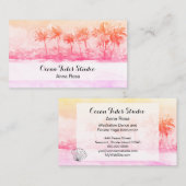 *~* Palms Ocean Wedding Planner Seashell Yoga Visitekaartje (Voorkant / Achterkant)