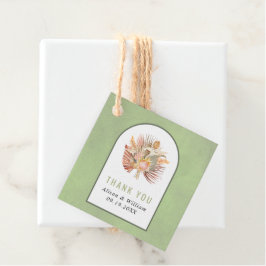 Palms, pampas gras groen Dank je bruiloft Bedankjes Labels