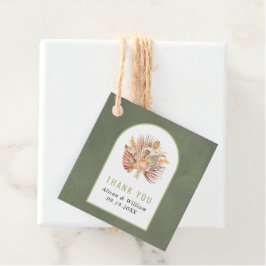 Palms, pampas gras groen Dank je bruiloft Bedankjes Labels