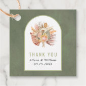 Palms, pampas gras groen Dank je bruiloft Bedankjes Labels (Voorkant)