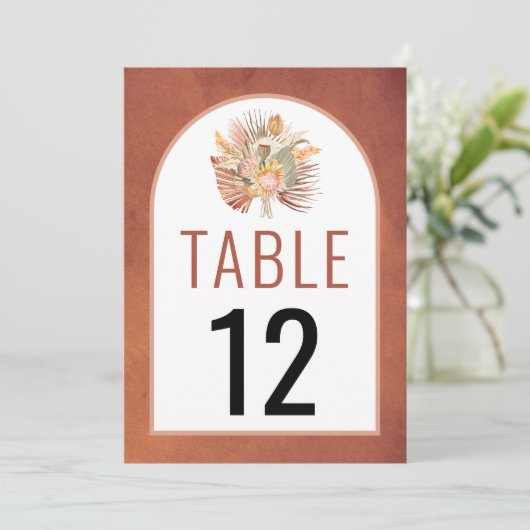 Palms pampas terracotta trouwtafel (Staand voorkant)