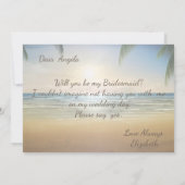 Palms Sunset Beach Bruidsmeisje kaart (Achterkant)