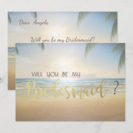 Palms Sunset Beach Bruidsmeisje kaart