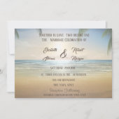 Palms Sunset Beach Invitation Kaart (Voorkant)