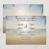 Palms Sunset Beach Invitation Kaart (Voorkant / Achterkant)