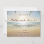 Palms Sunset Beach Rehearsal Dinner Kaart (Voorkant)