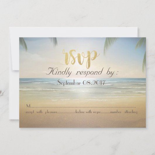 Palms Sunset Beach RSVP Kaart (Voorkant)