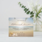 Palms Sunset Beach Seashells Rehearsal Dinner Kaart (Staand voorkant)