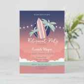 Palms Surfplank Pensioen Uitnodiging (Staand voorkant)