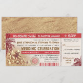 Palms Wedding Boarding Pass Tickets Kaart (Voorkant / Achterkant)