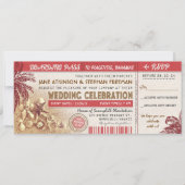 Palms Wedding Boarding Pass Tickets Kaart (Voorkant)