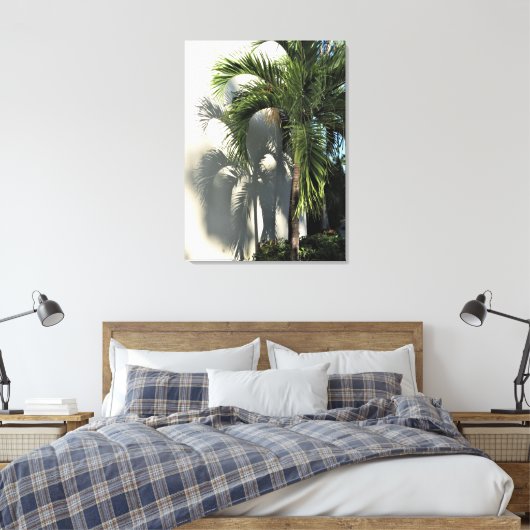 palmschaduw canvas afdruk (Insitu (Slaapkamer))